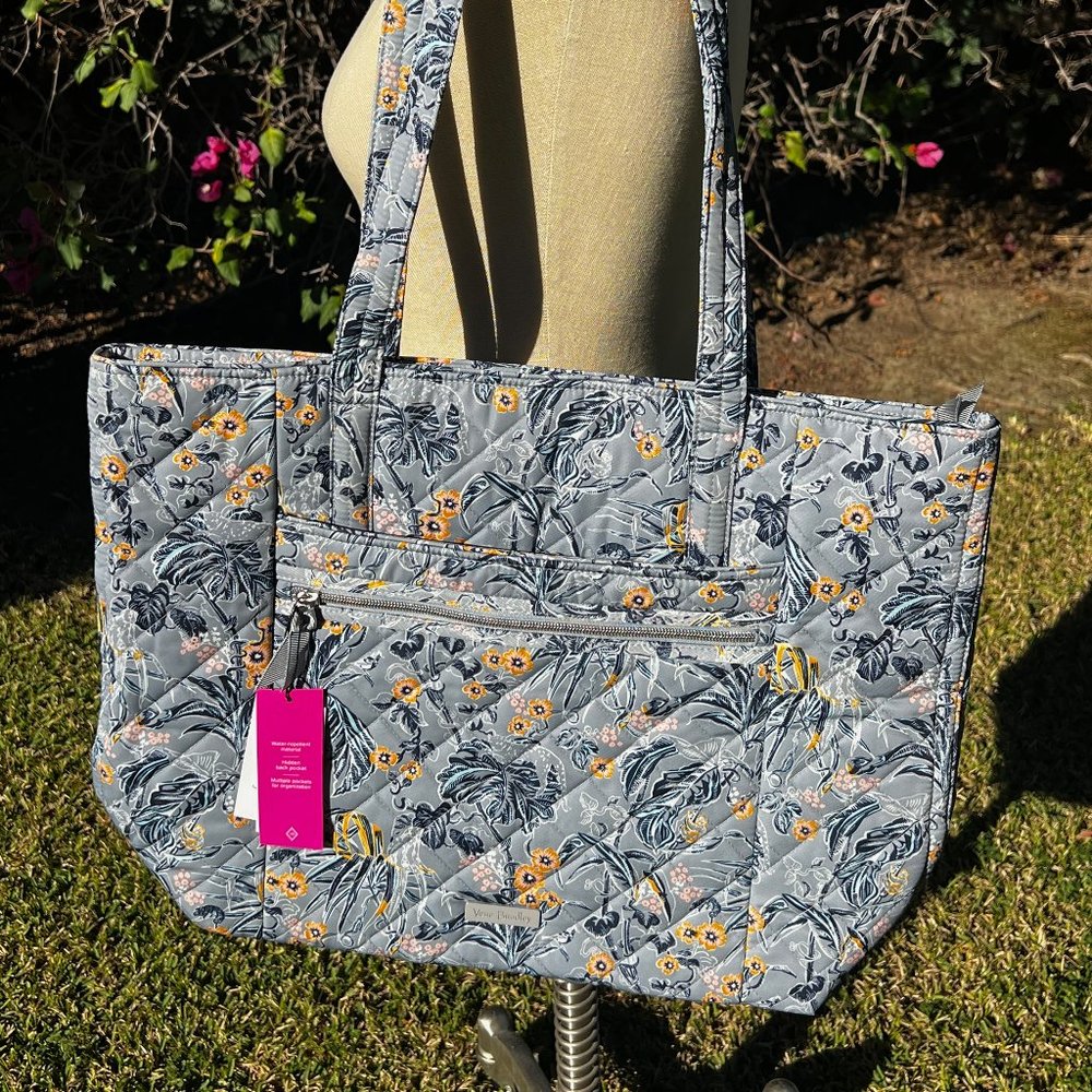 Vera Bradley Performance Twill Vera Tote Bag in Rainforest Toile